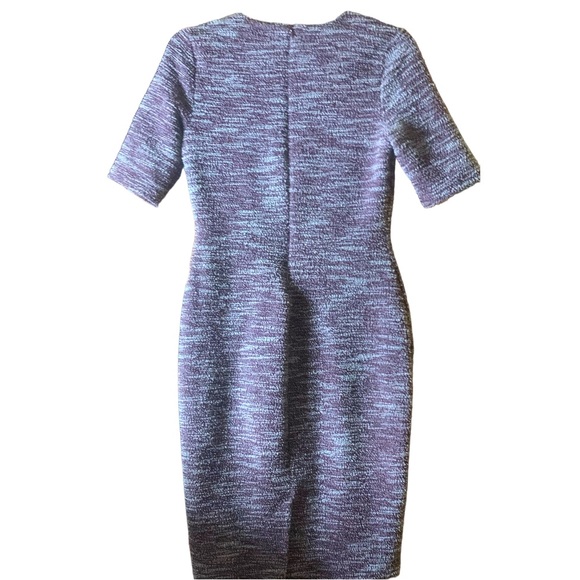 BANANA REPUBLIC Purple White Short Sleeve Boucle Tweed Fitted Dress - Size 4 - Picture 5 of 7